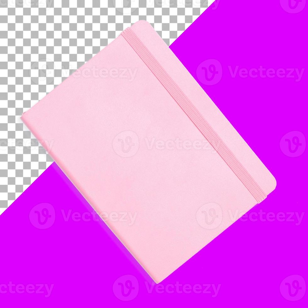 Isolated pink note book with ribbon photo