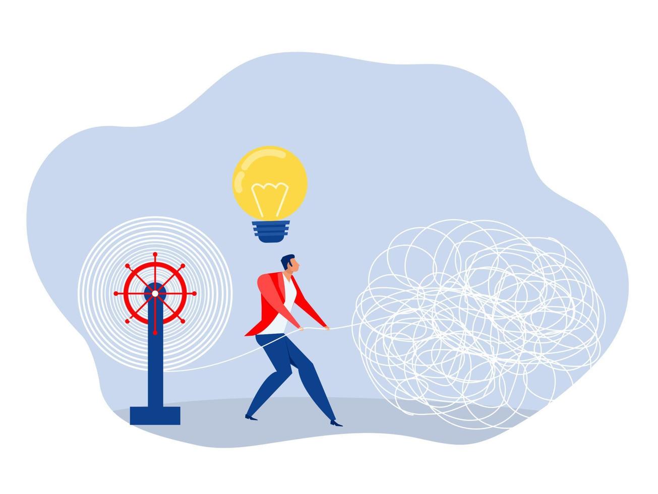 The opposite mindset chaos and order in thoughts concept. vector illustration