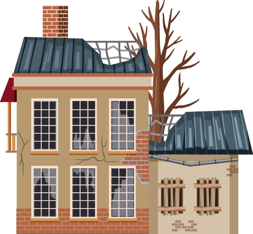 Abandoned house on white background vector