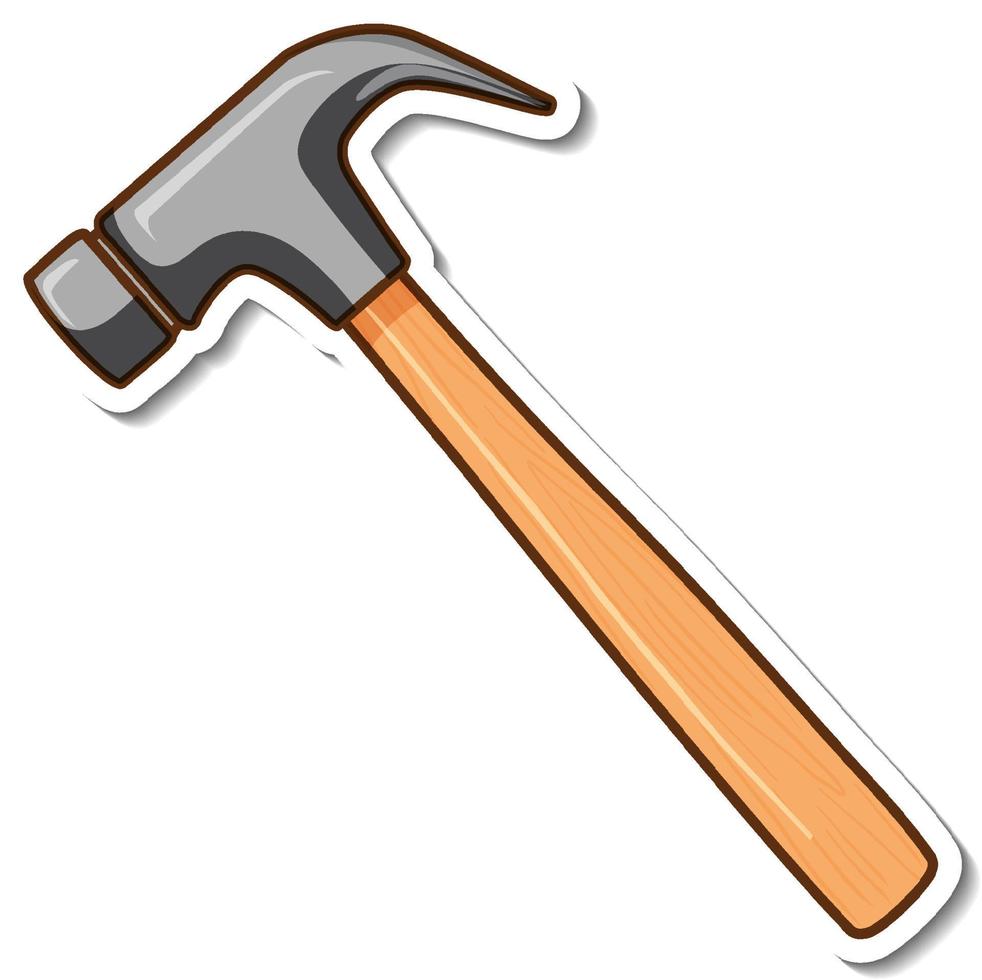 Claw hammer sticker on white background vector