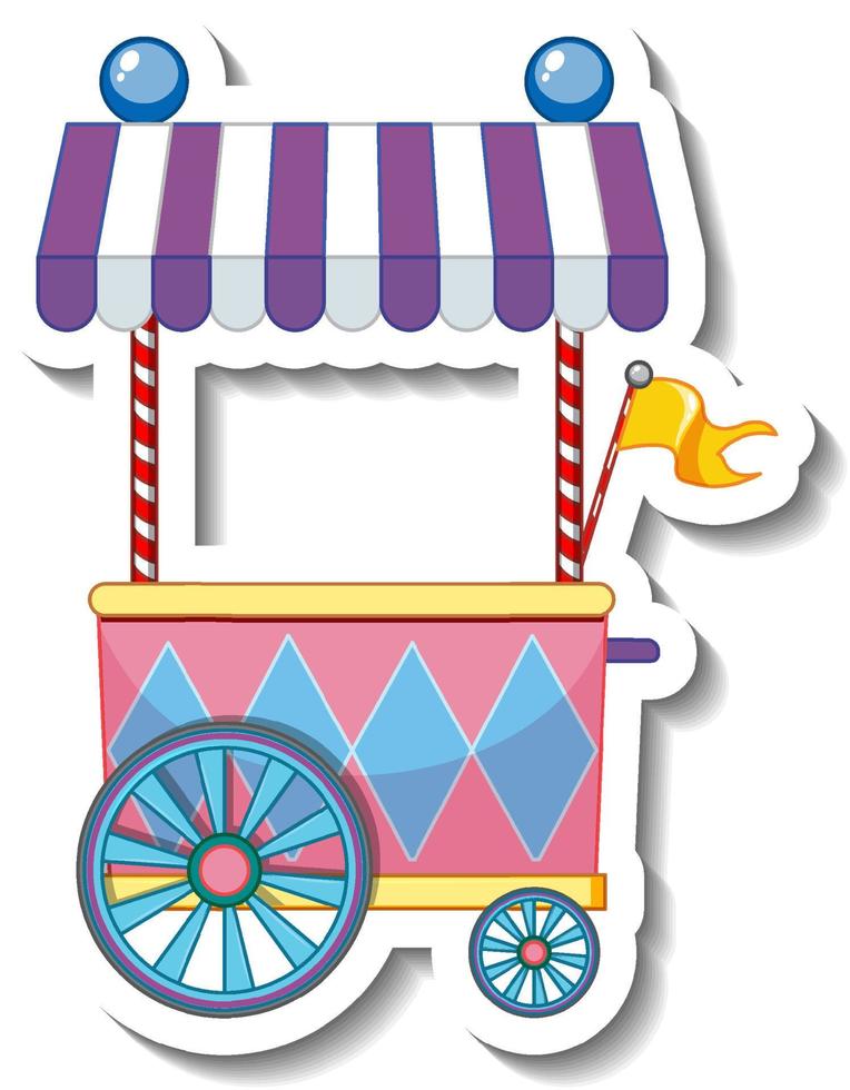 Sticker template with Ice cream cart isolated vector