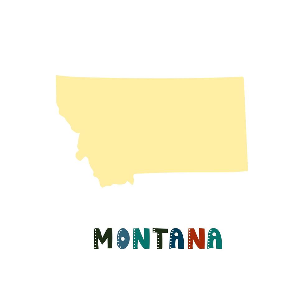 colección usa. mapa de montana - silueta amarilla vector