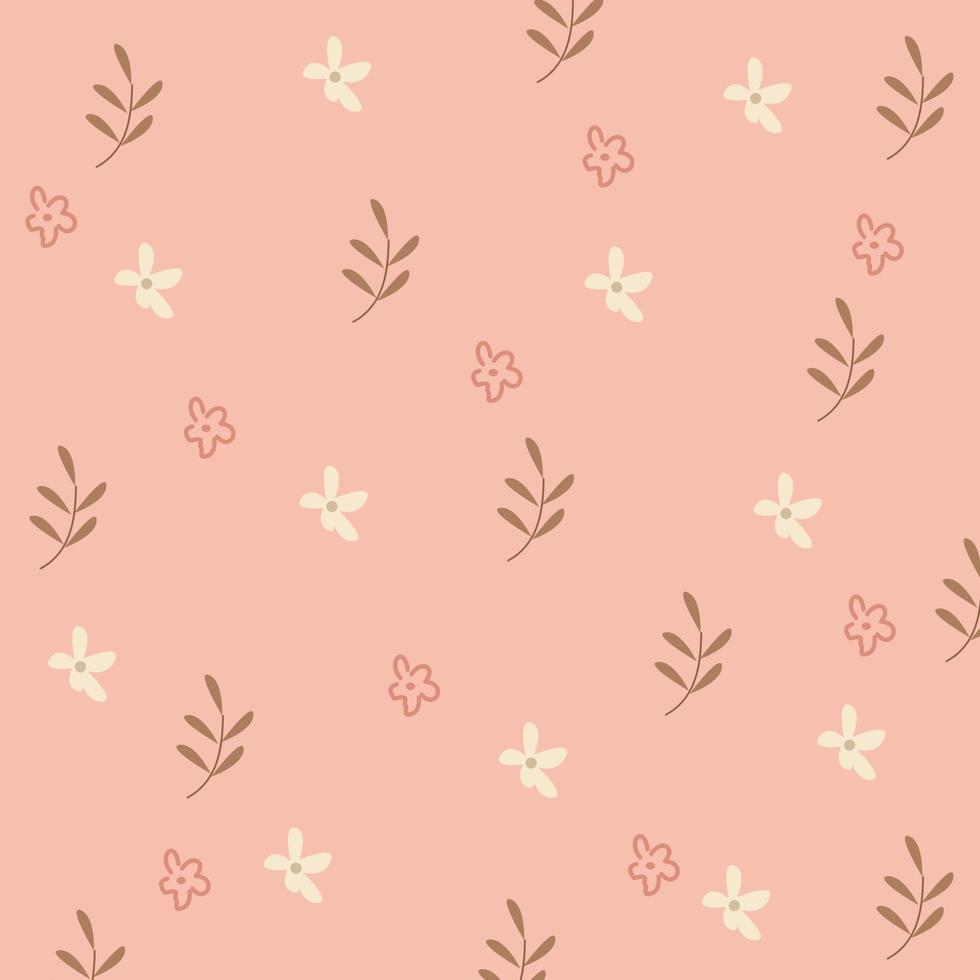 Pattern with flowers and leaves vector