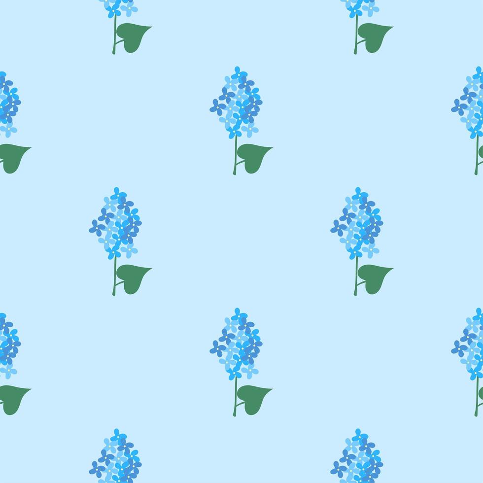 Vector seamless background with lilac flowers. Simple spring pattern