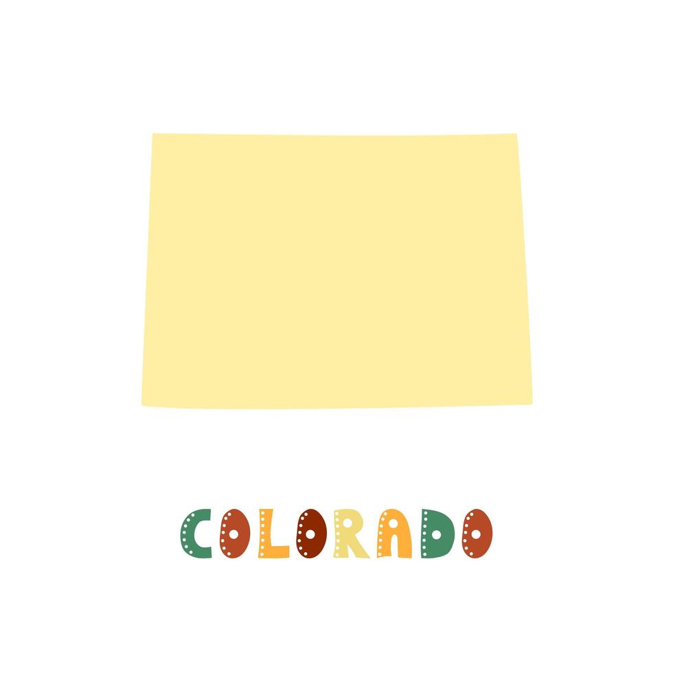 colección usa. mapa de colorado - silueta amarilla vector