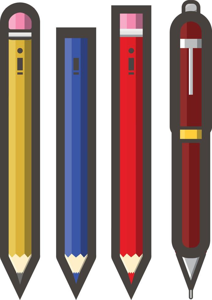 pencils with pen vector