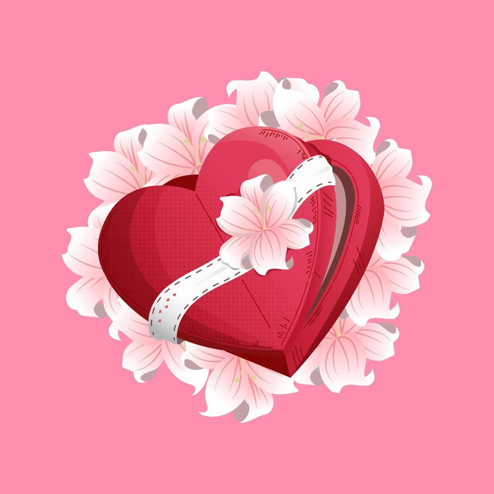 love heart gift vector
