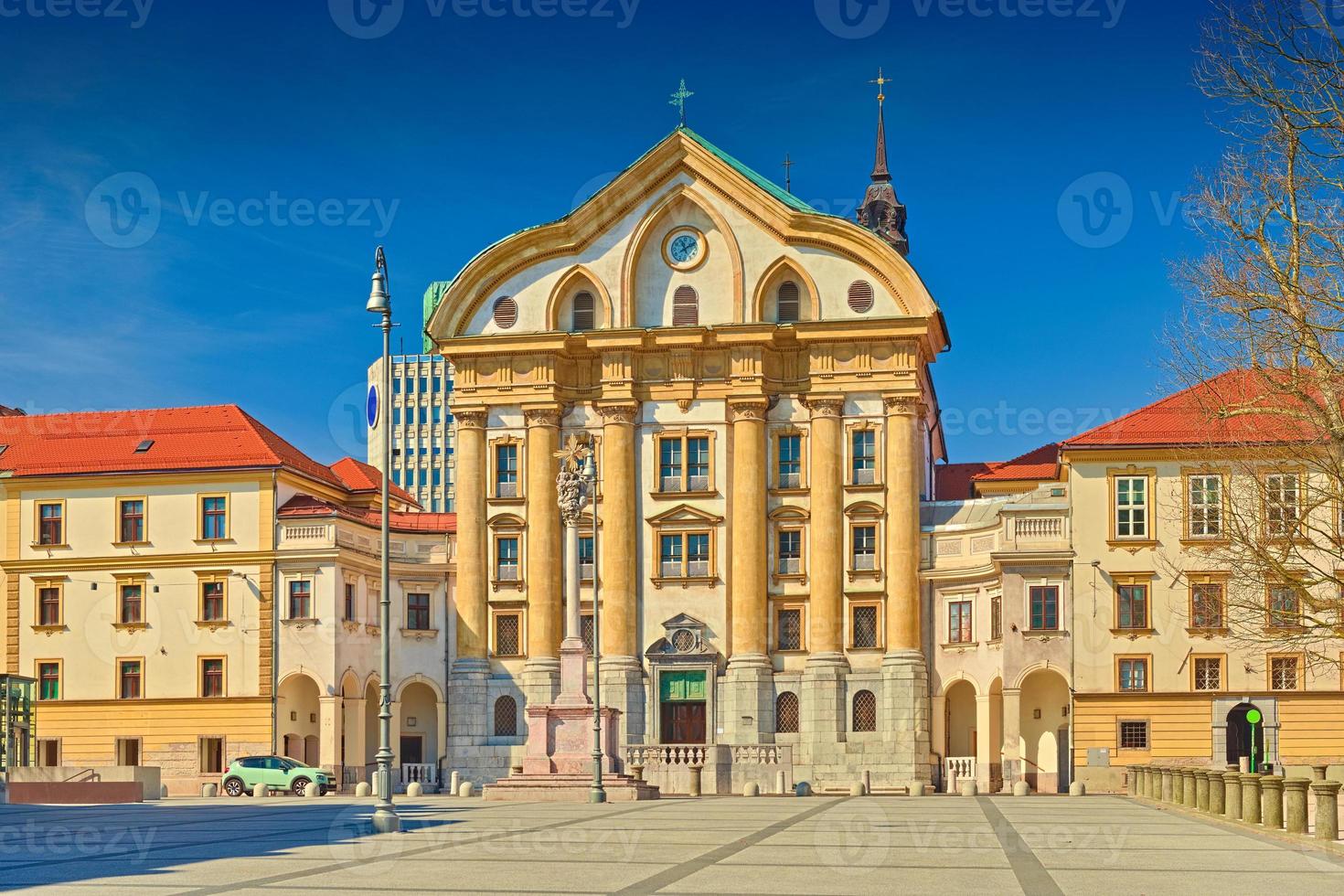 Ursuline Church of the Holy Trinity on Congress Square in the central part of Ljubljana, Slovenia photo