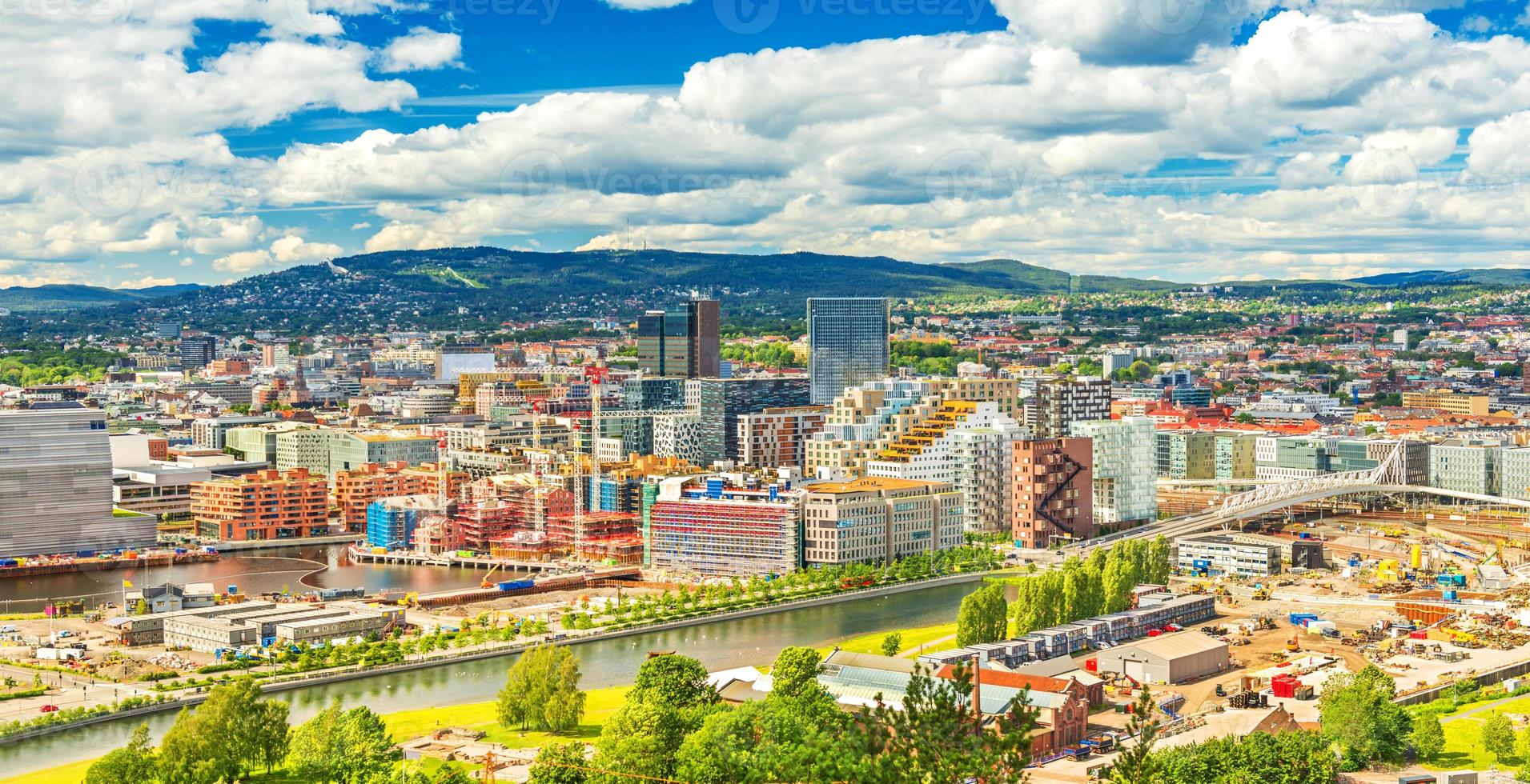 Beautiful cityscape of Oslo on a summer day, Norway photo