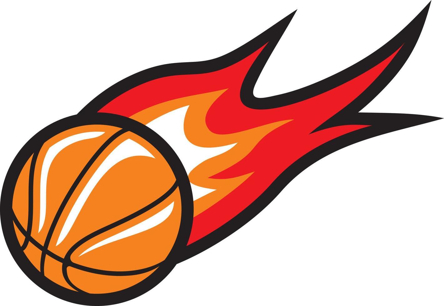 Basketball ball in flame vector
