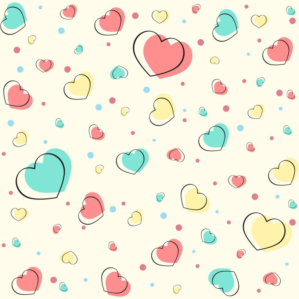 Cute heart seamless background vector