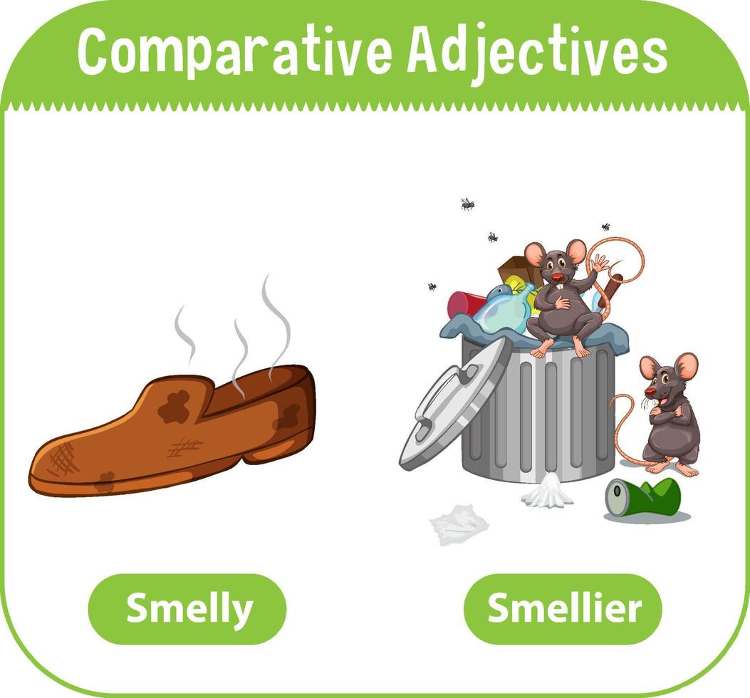 adjetivos comparativos para la palabra maloliente vector