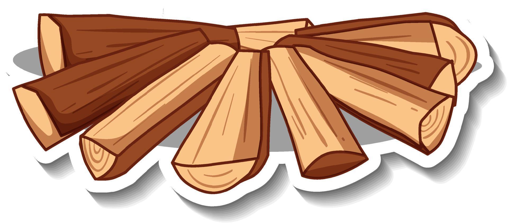 A sticker template with Campfire without fire isolated vector