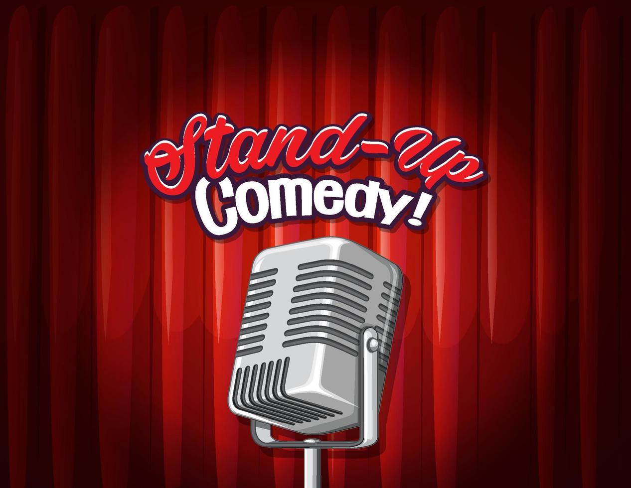 Stand up comedy banner with vintage microphone vector