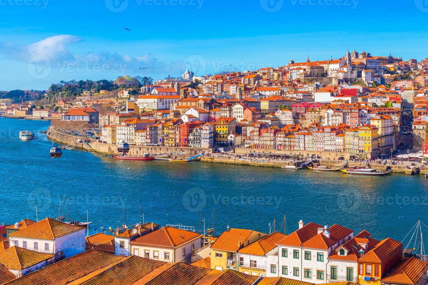 Cityscape of Porto Oporto. Beautiful view of The Douro River Valley, Portugal photo