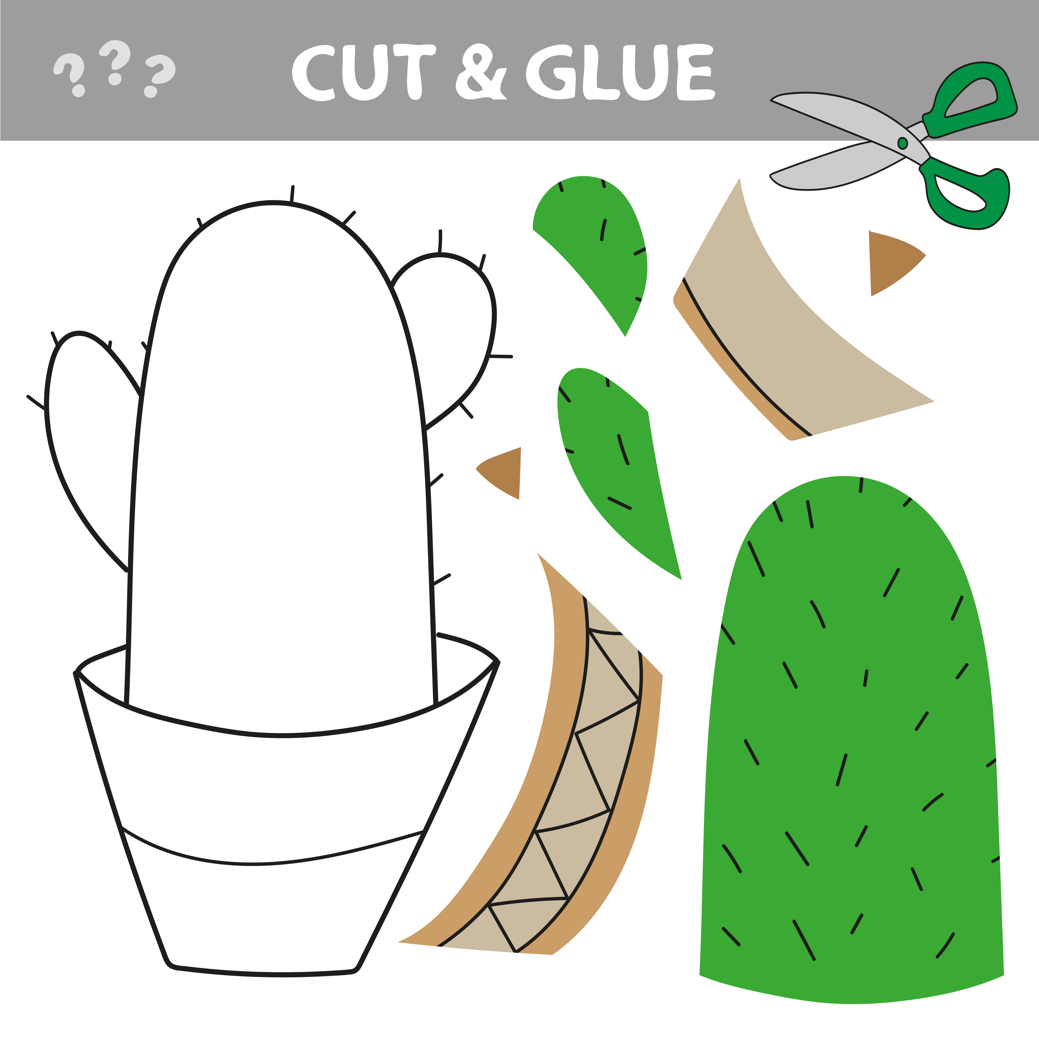 Cut and paste. Cut and glue - Education for kids 4559431 Vector Art at