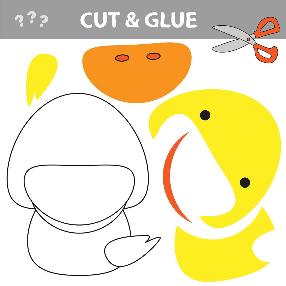 Use scissors and glue and restore the picture inside the contour with Duck vector
