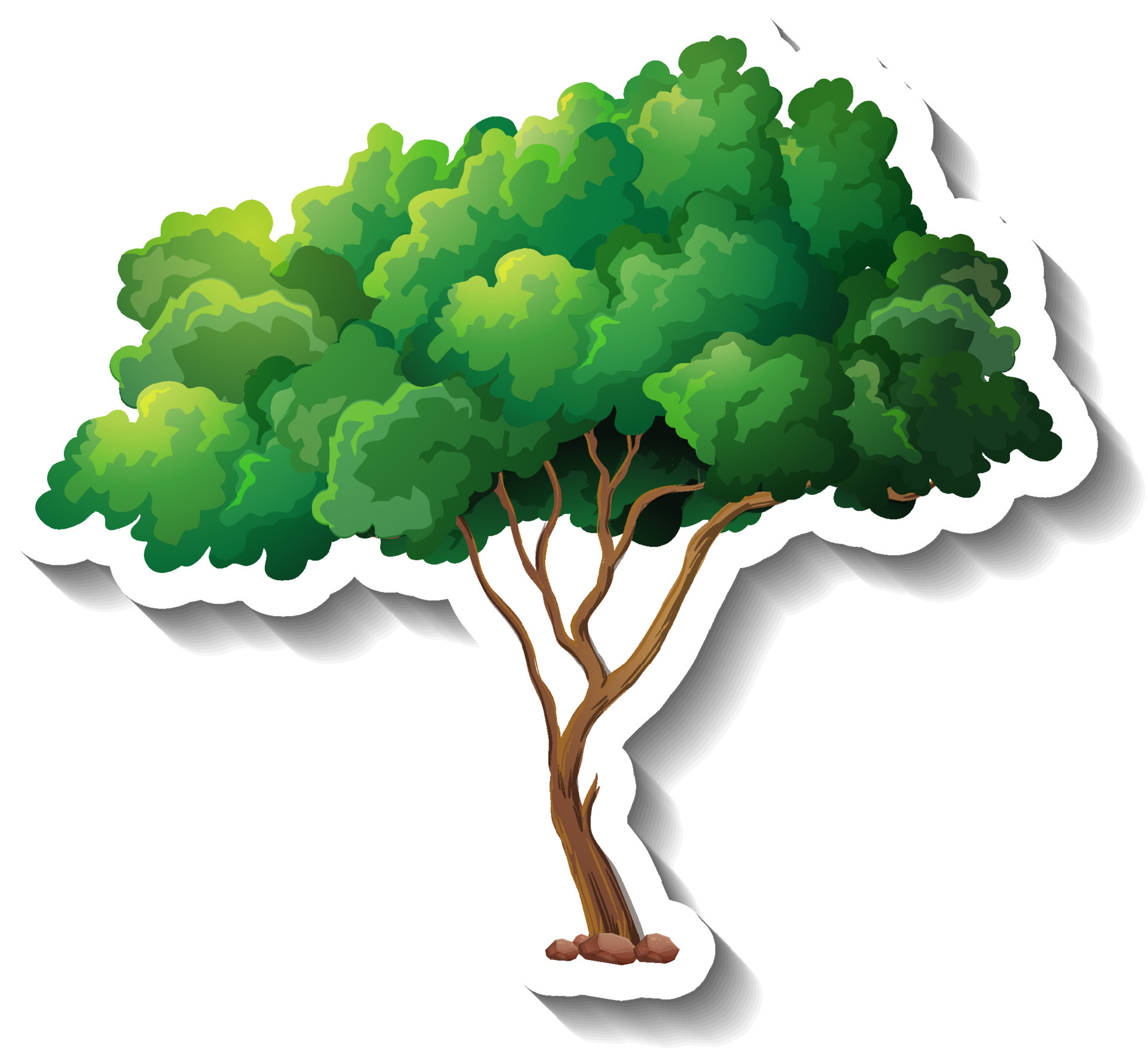 Tree sticker on white background 4559581 Vector Art at Vecteezy