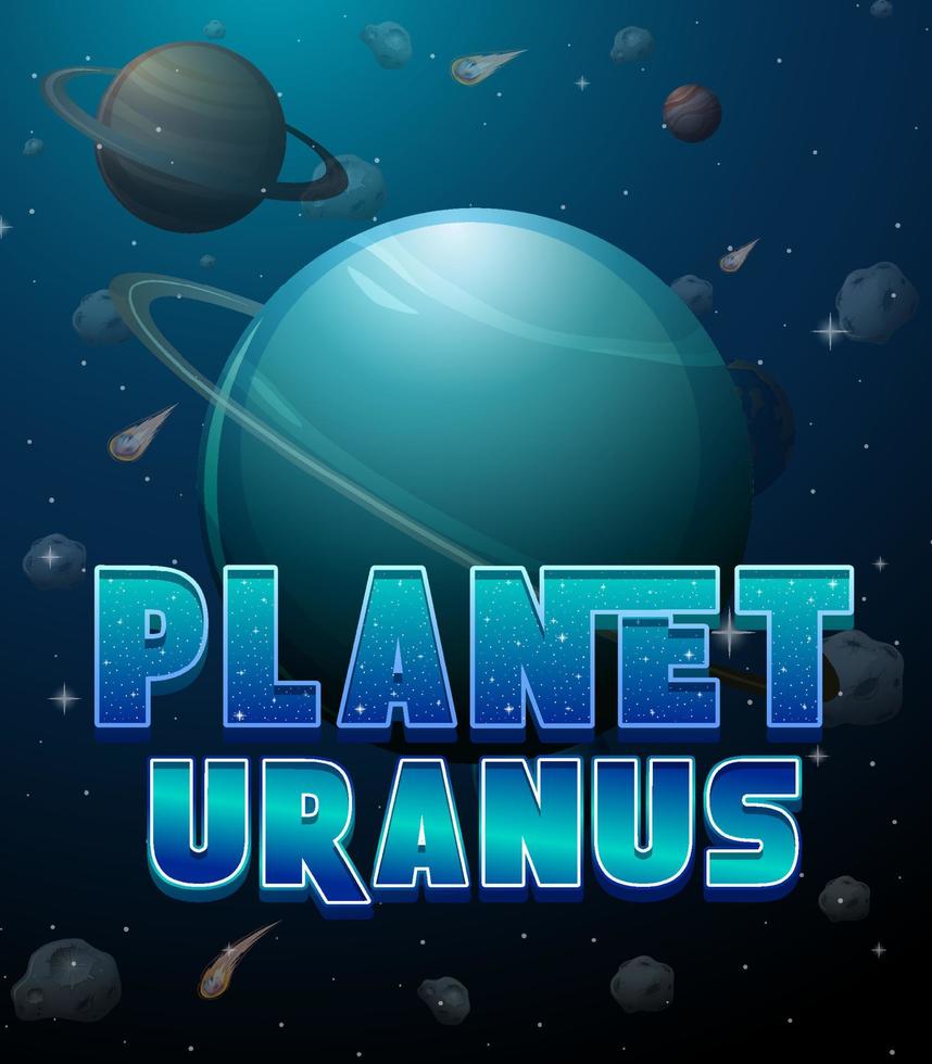 Planet Uranus word logo poster vector