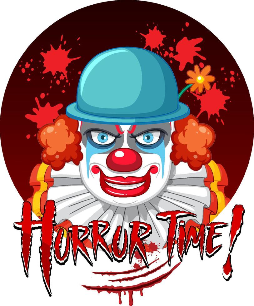 Scary creepy clown face vector