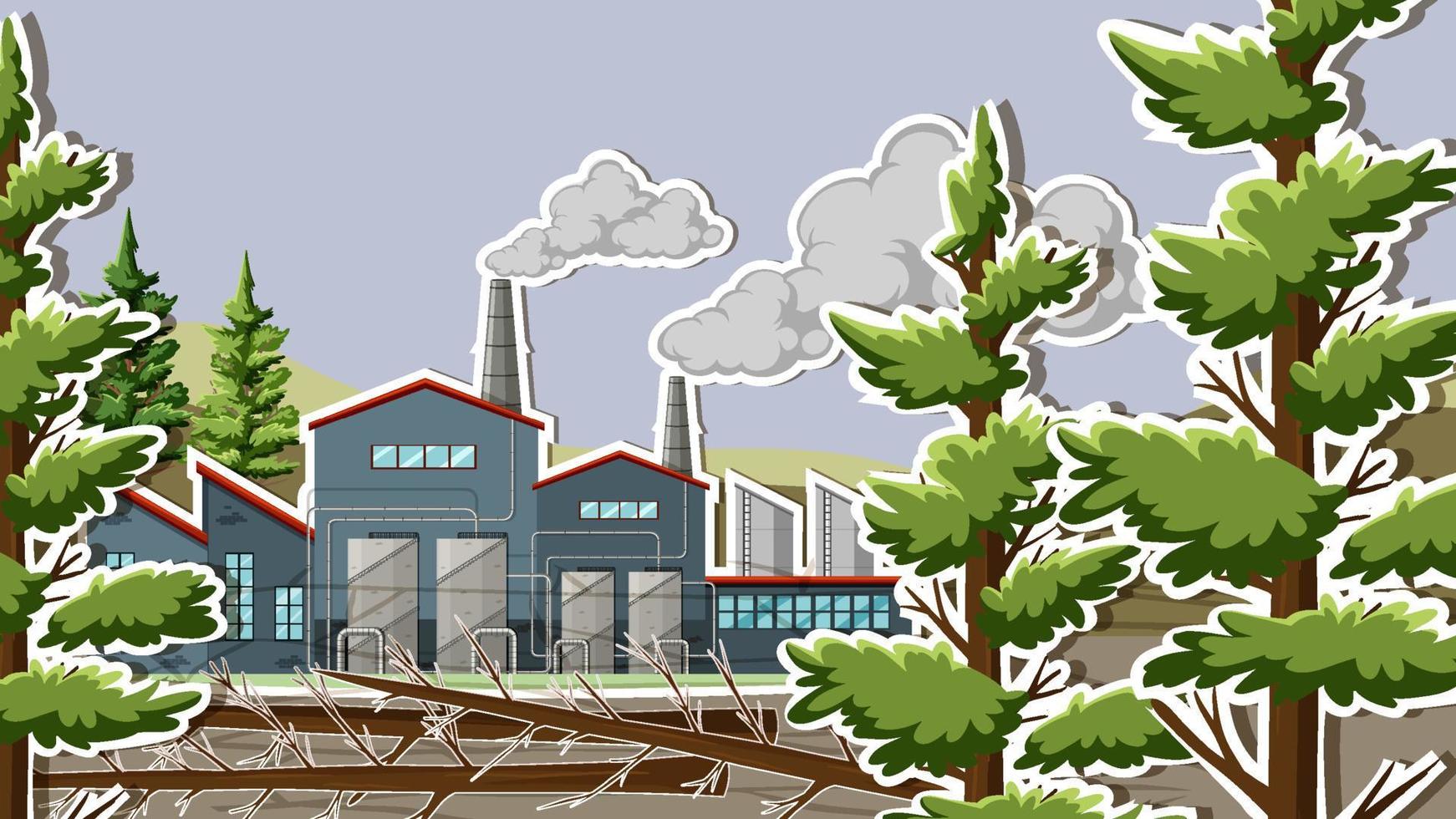 Thumbnail design with Industrial factory vector