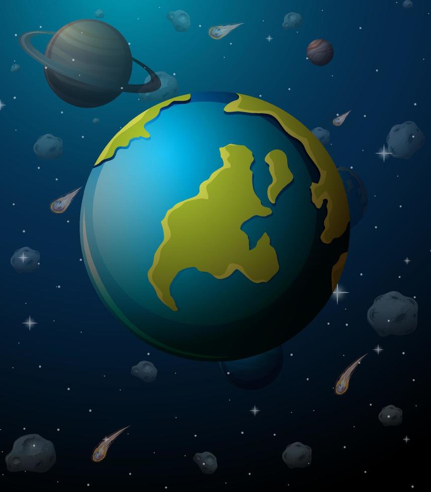 Erath planet on space background vector