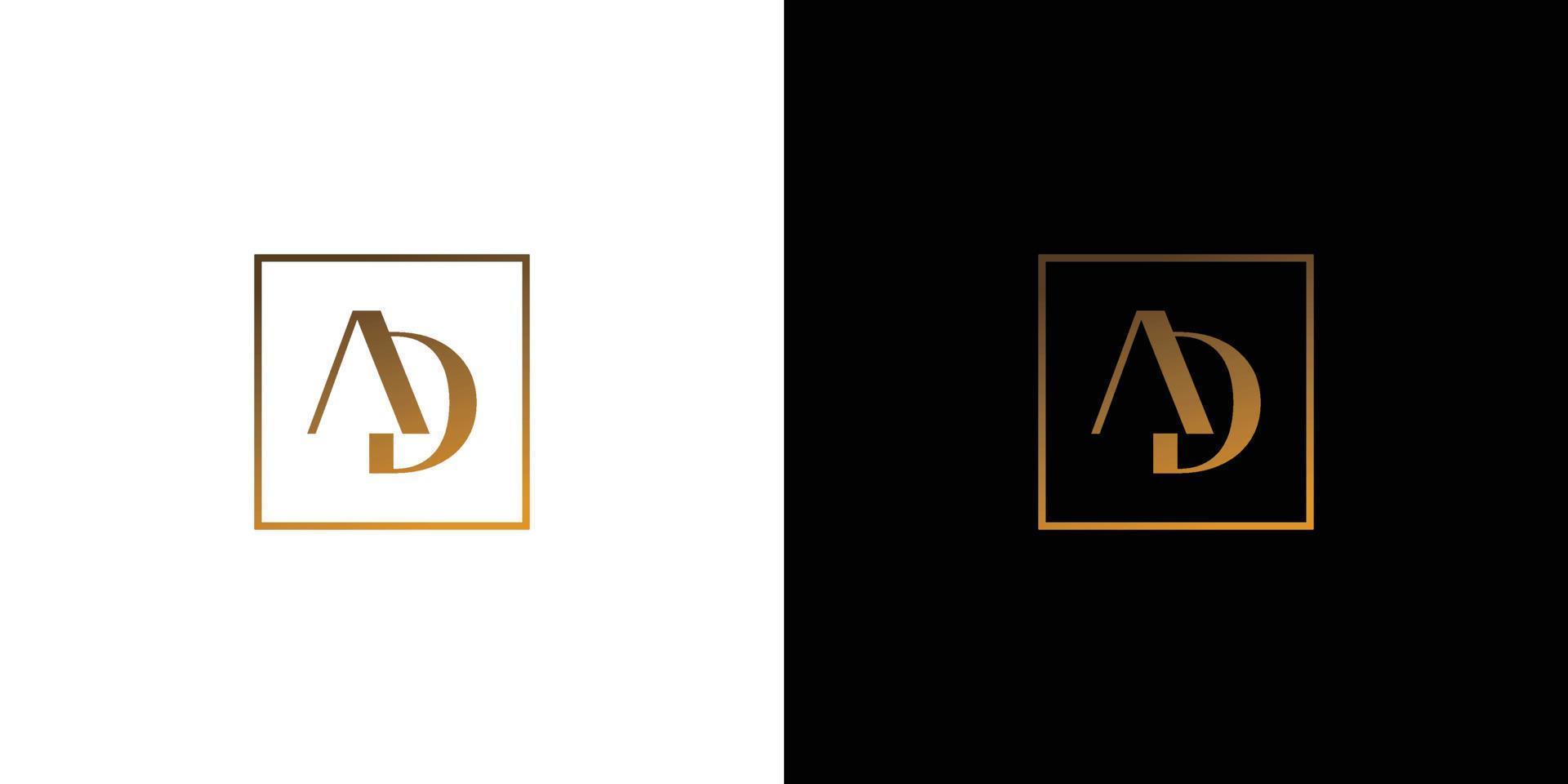 The initials logo letter AD is elegant and luxurious design vector