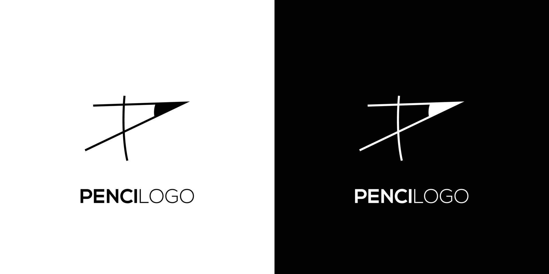 diseño de logotipo de lápiz simple y único vector