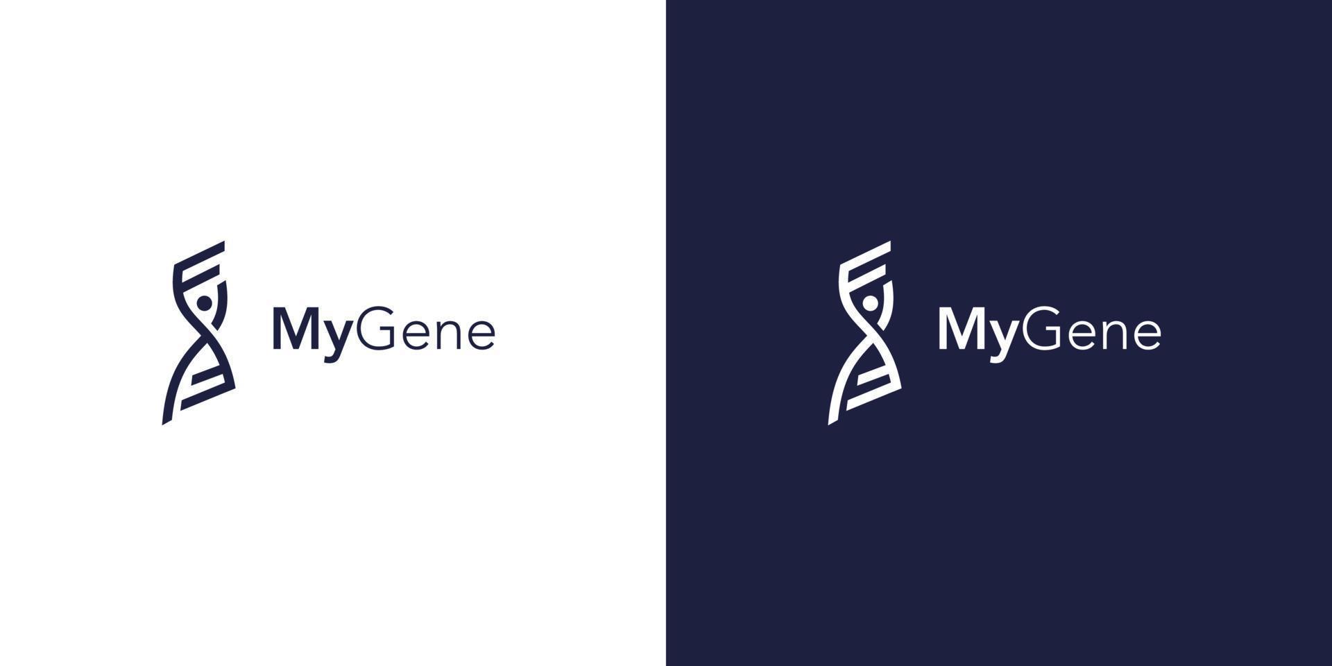 diseño de logotipo genético moderno y sofisticado vector