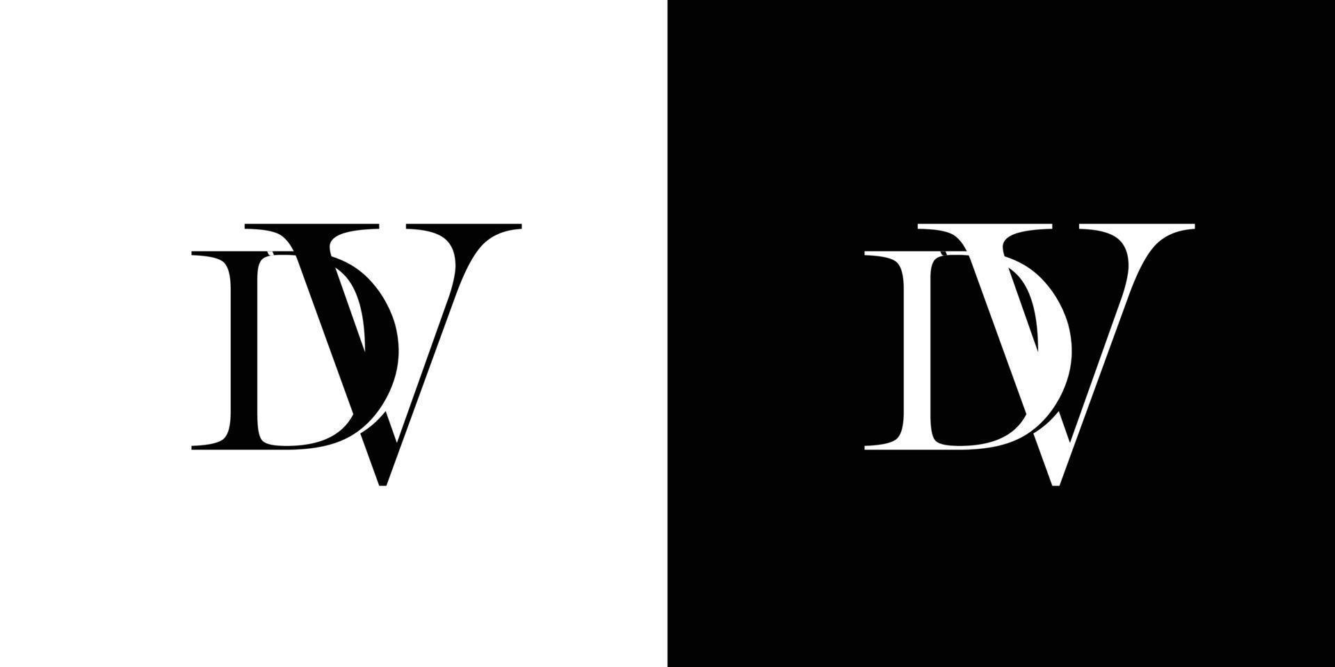 Diseño de logotipo de iniciales de letra dv moderno y de lujo vector