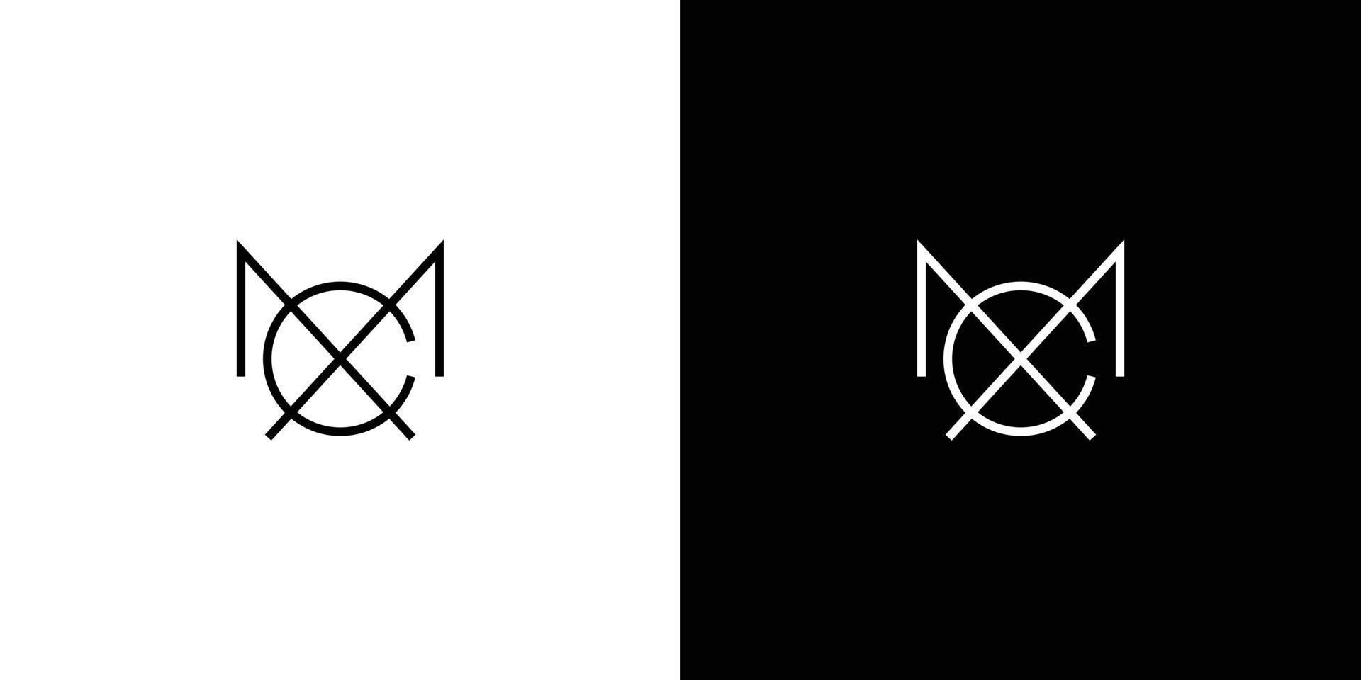 Modern and sophisticated MC letter initials logo design vector