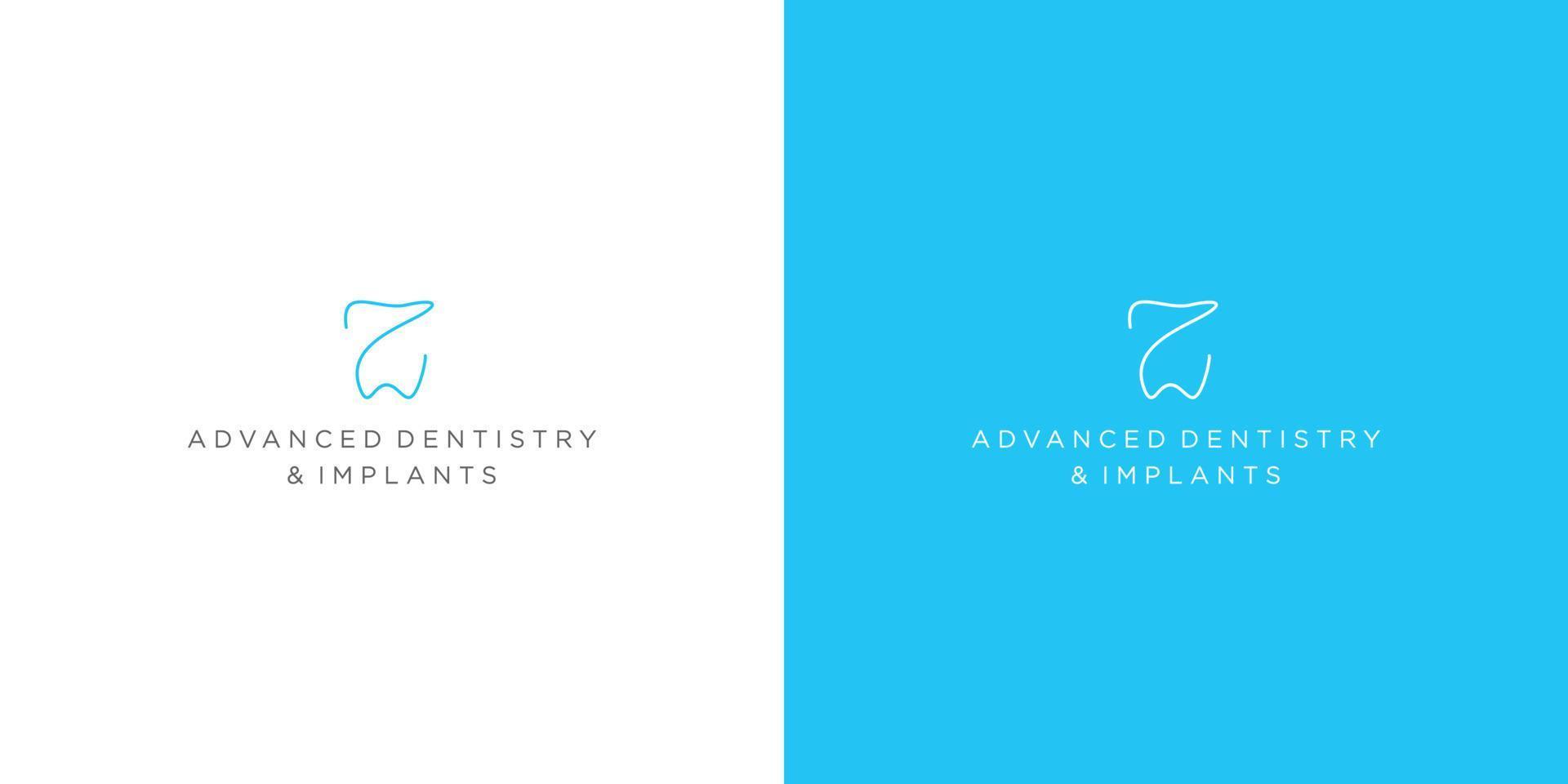 Modern and unique dental and dental implant logo design 4 vector