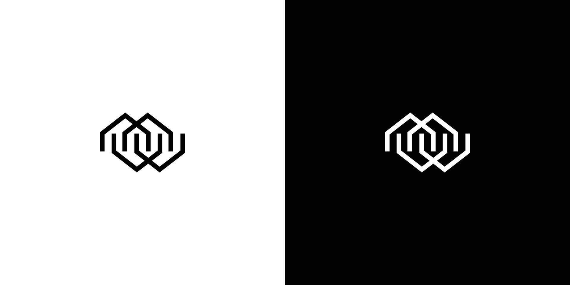 Modern and elegant MW letter initial logo design 1 vector