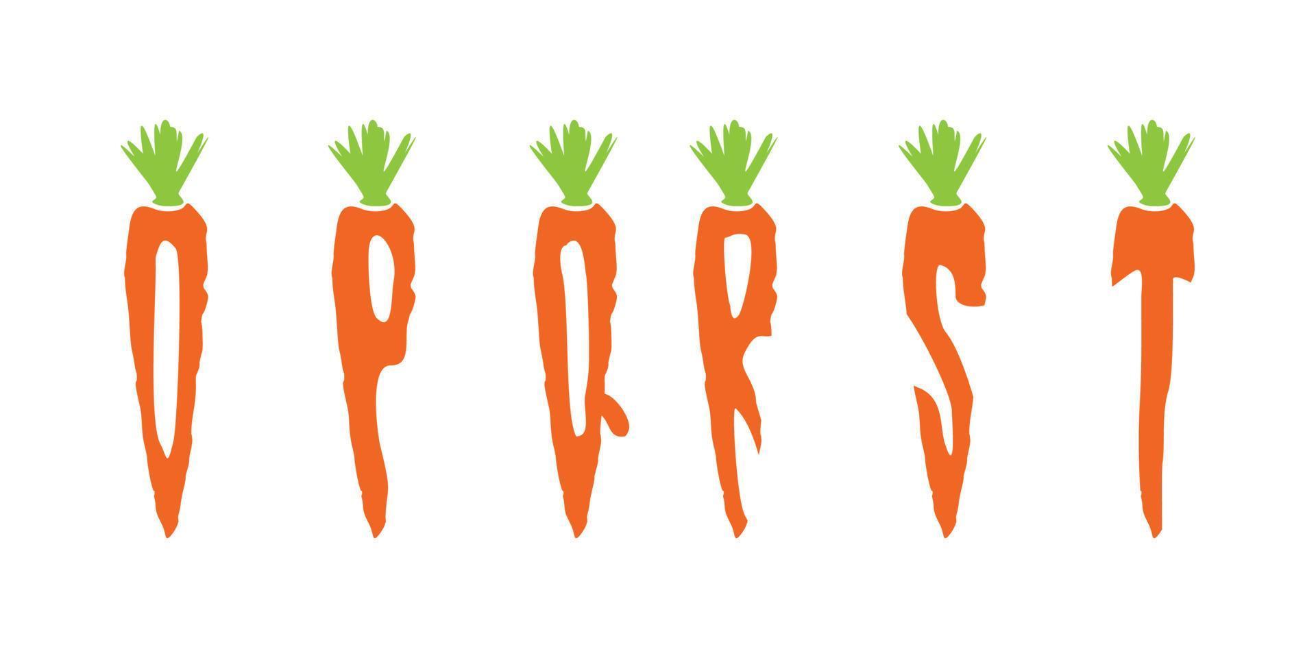 Simple and colorful alphabet letter carrot illustration design 2 vector