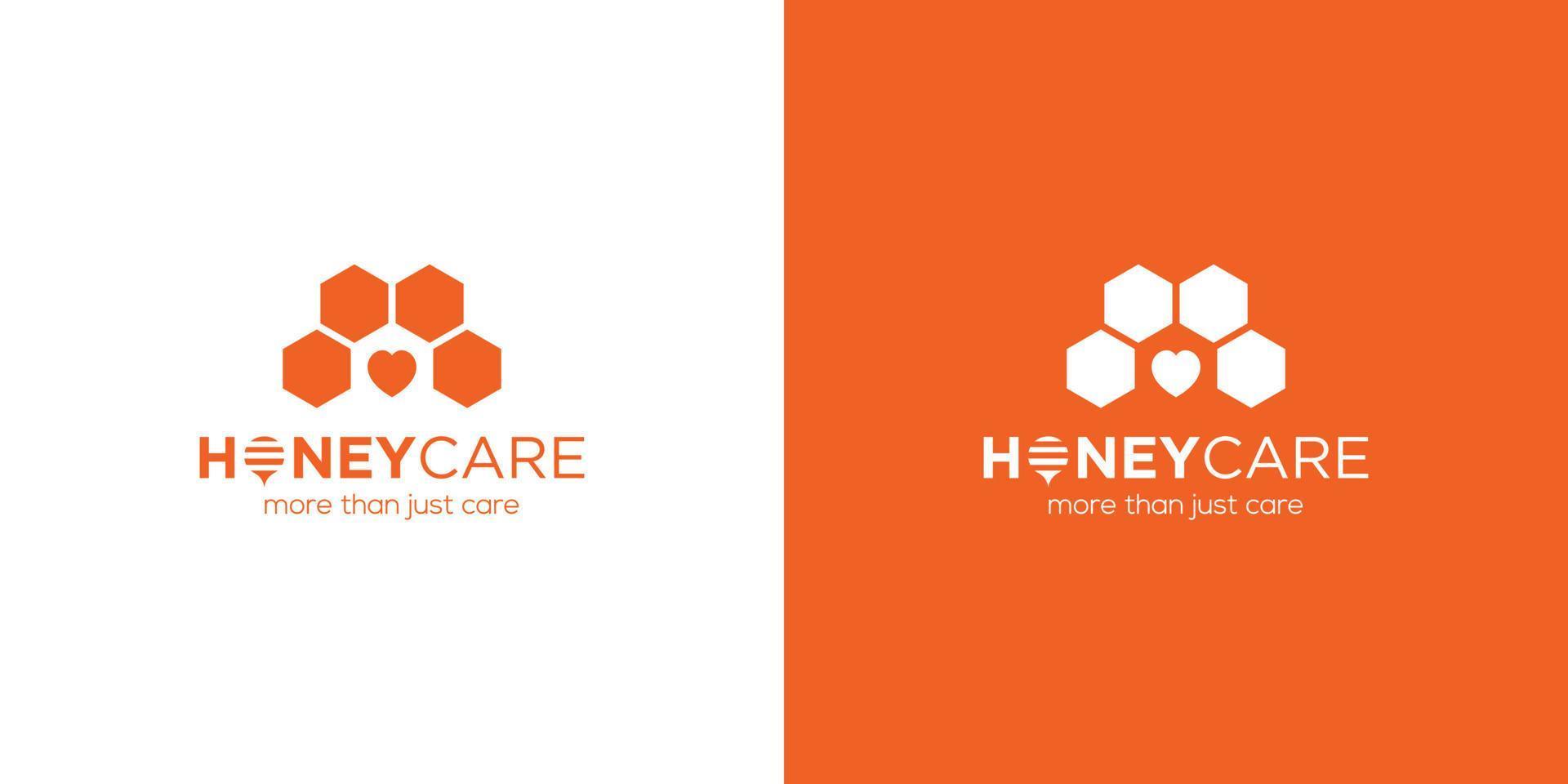 diseño de logotipo de cuidado de la miel simple y moderno 2 vector