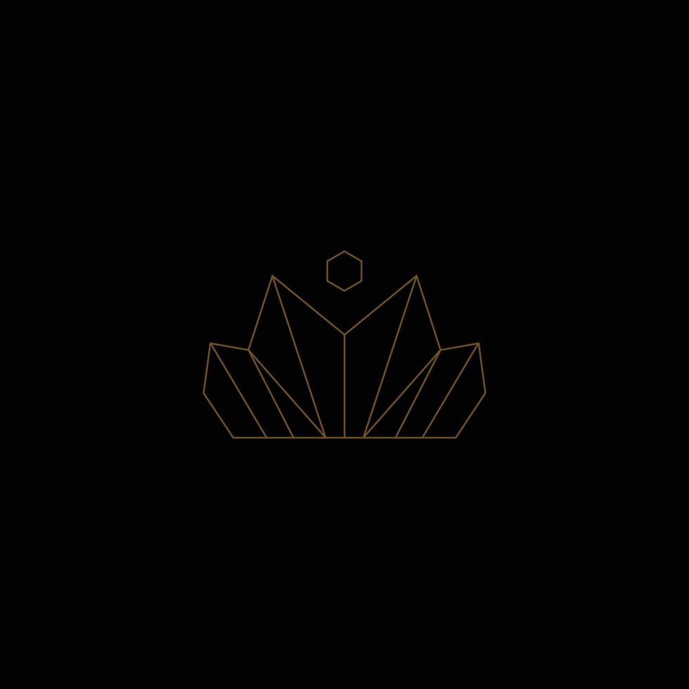logotipo de piedras preciosas corona de oro moderno y elegante vector