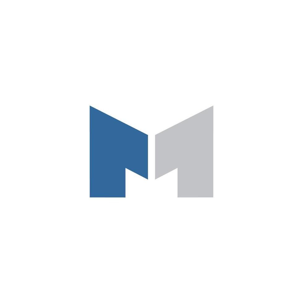 Logo with letter initials M is combined with the number 1 elegant and modern 1 vector