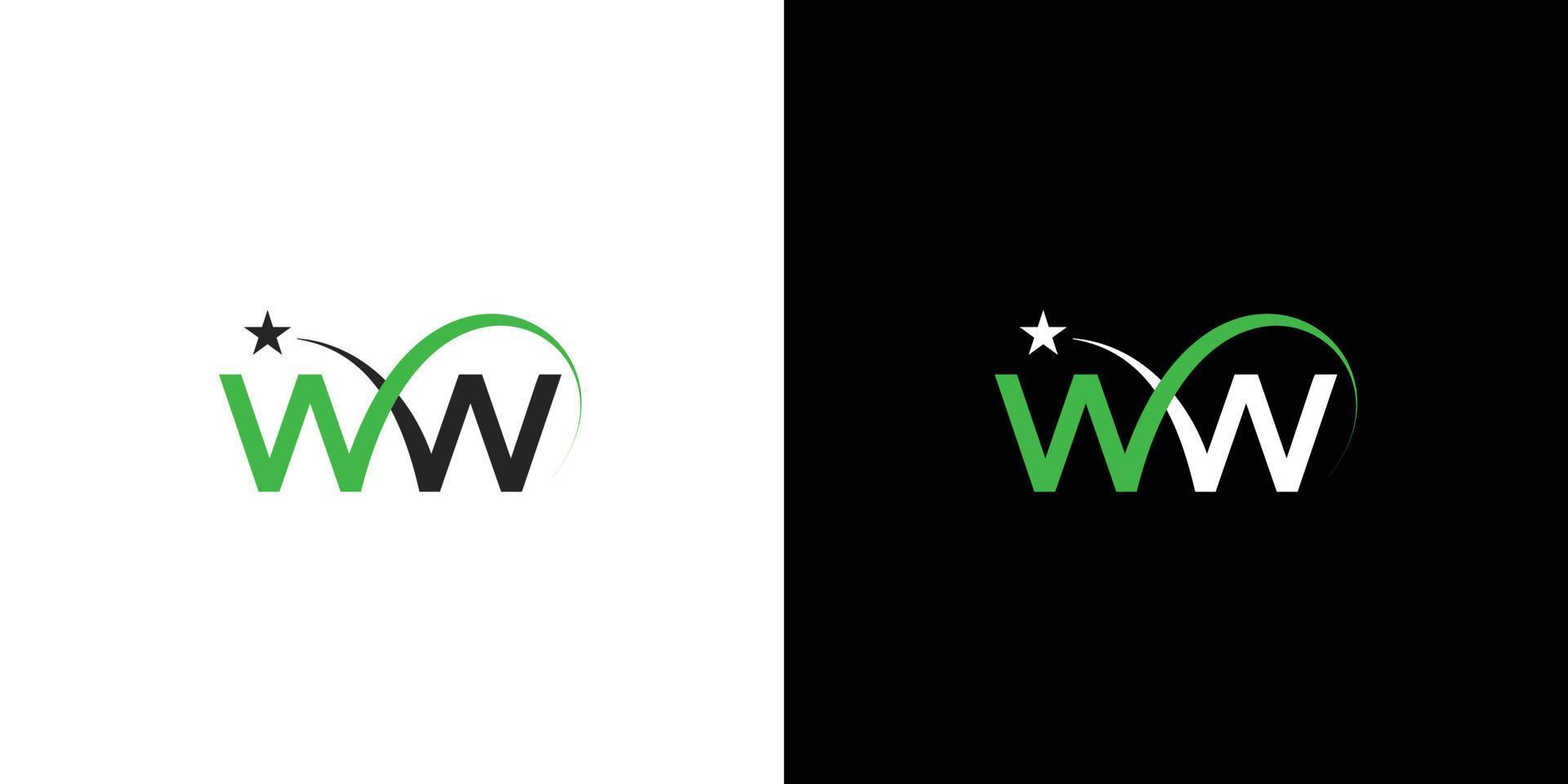 Logotipo de iniciales de letra ww simple y moderno vector