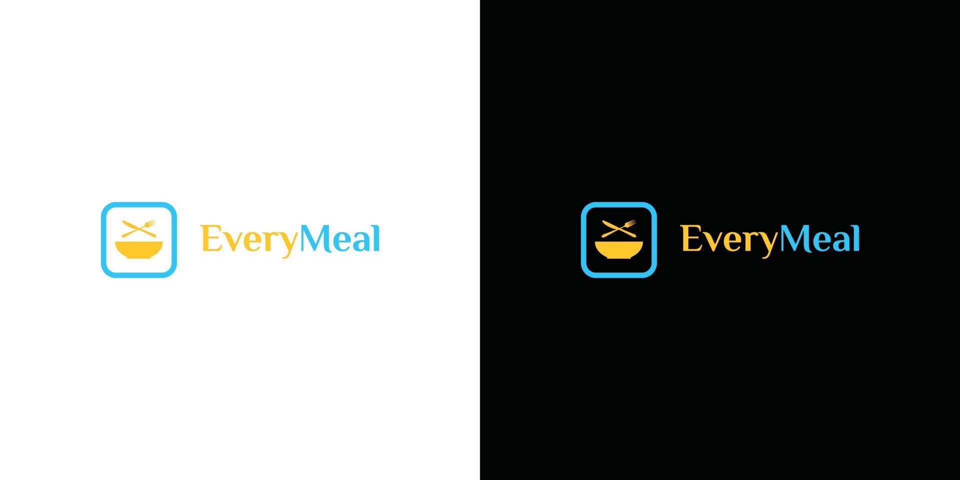 Modern and unique ready to eat food logo design vector