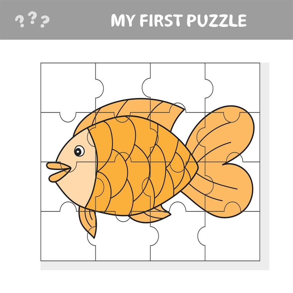 Fish in cartoon style, education game for the development of preschool children vector