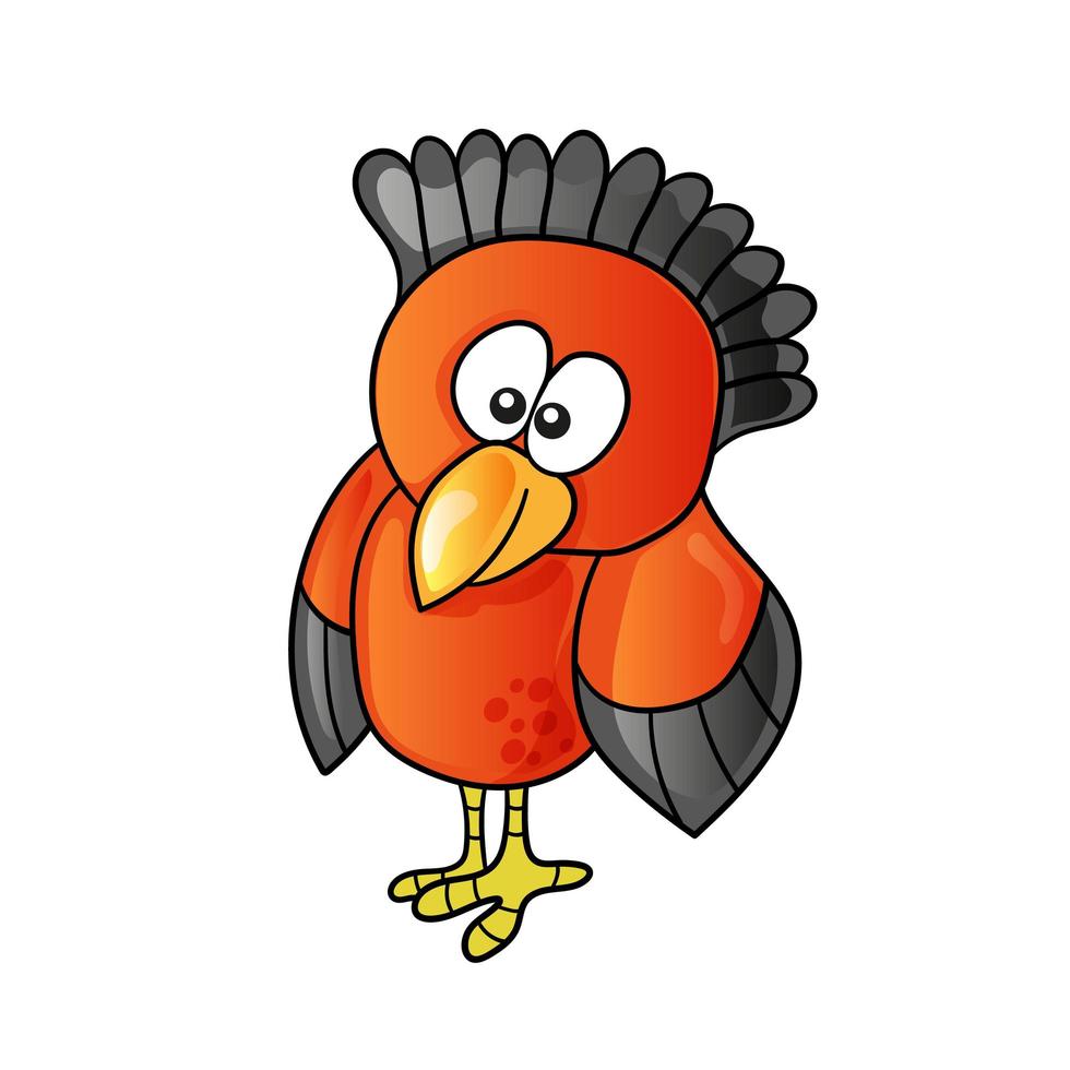 Cartoon cute bird on white background vector