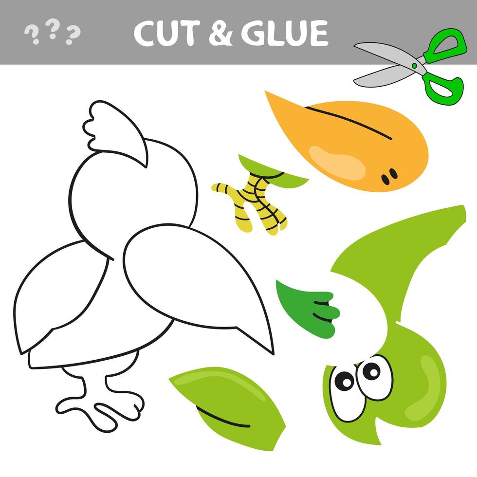 Education paper game for children. Use scissors and glue to create the image vector
