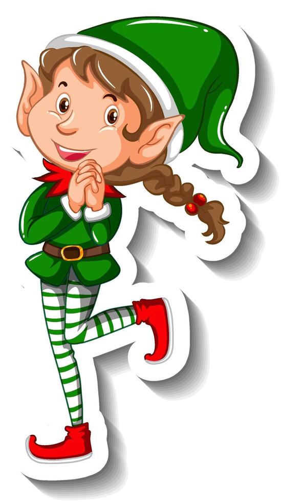 Christmas elf cartoon character vector