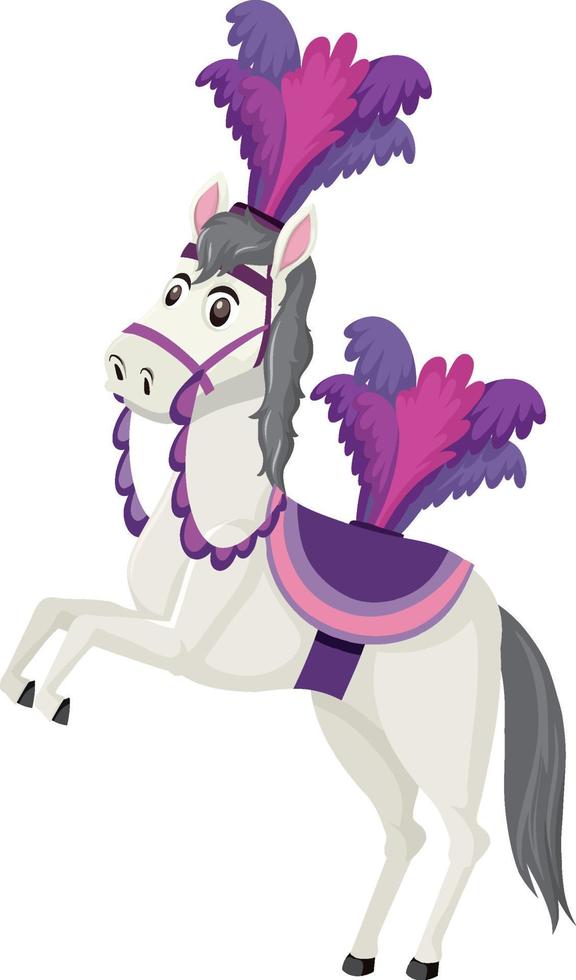 Circus performance with a horse cartoon character vector
