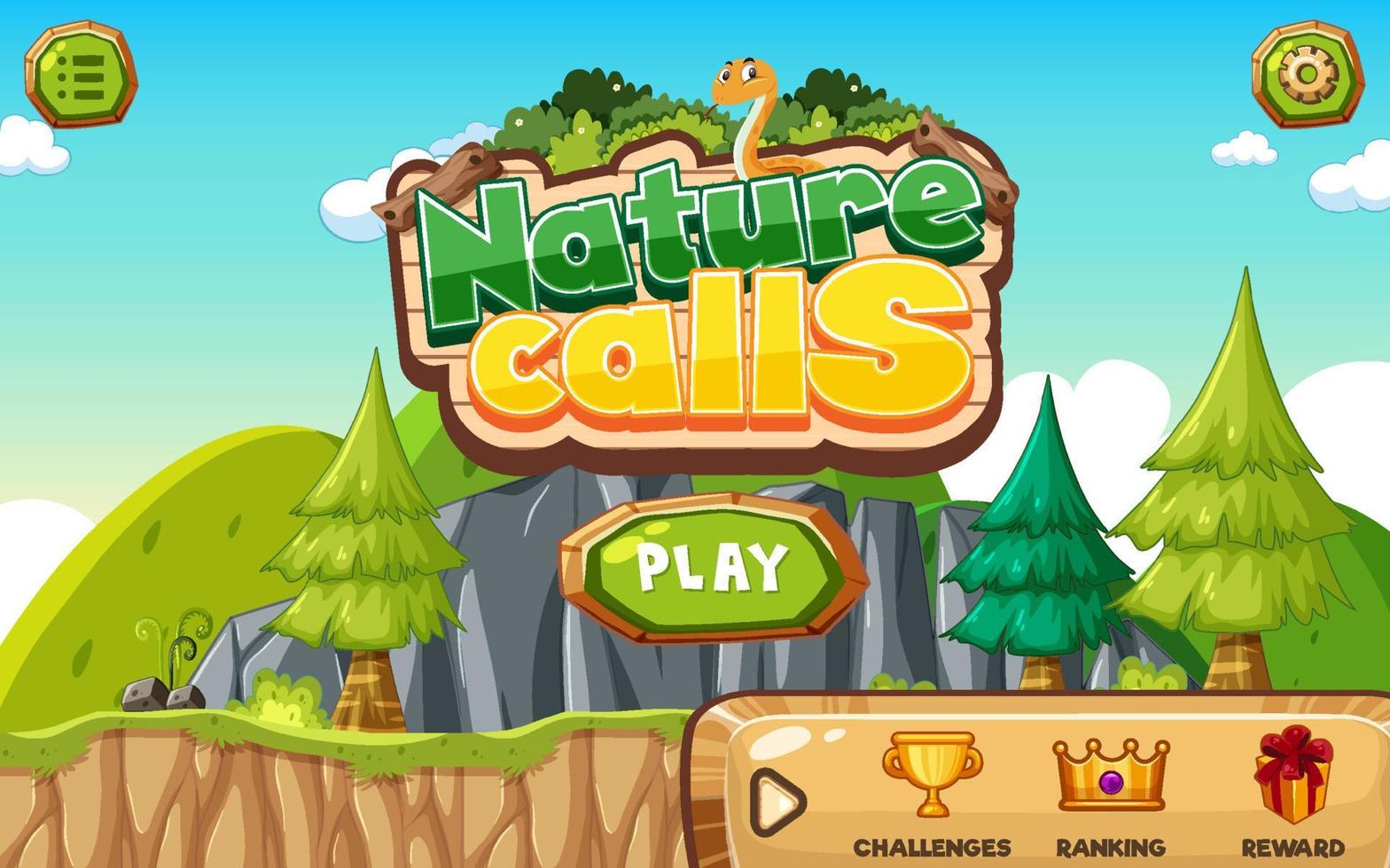 Platform game user interface design vector