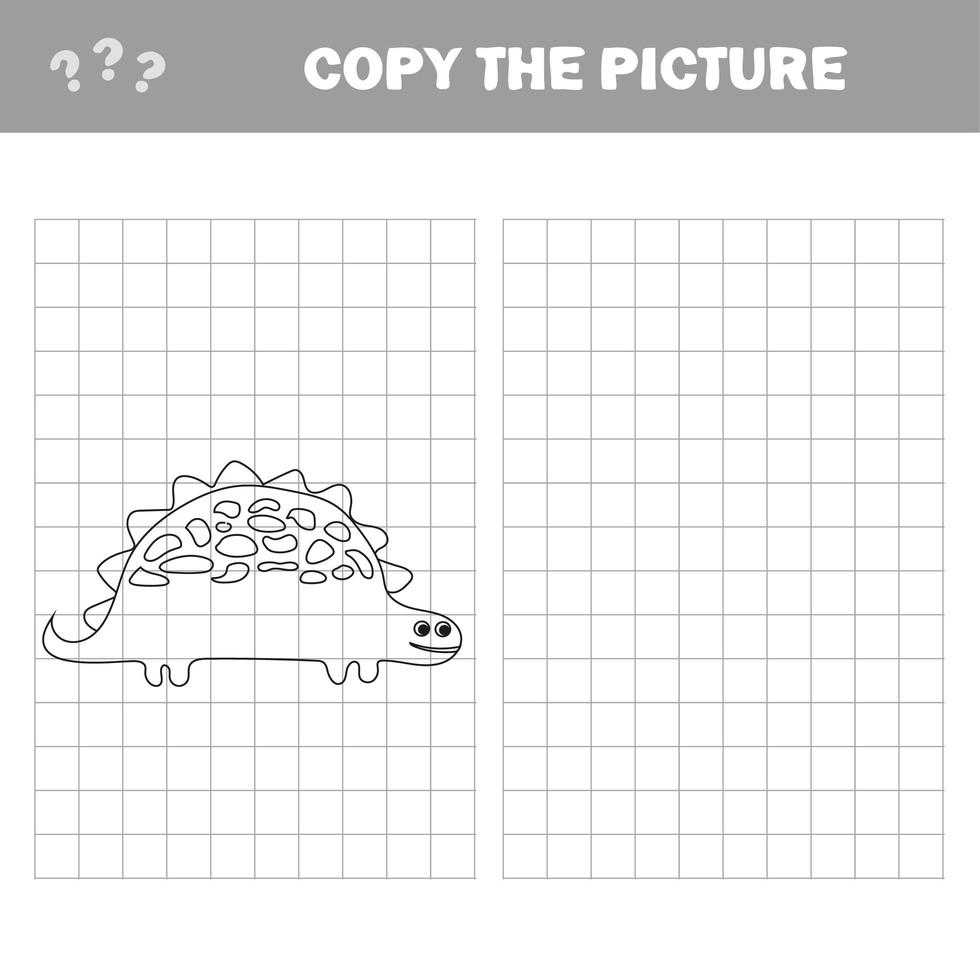 Ilustración vectorial de dinosaurio de dibujos animados - libro para colorear vector