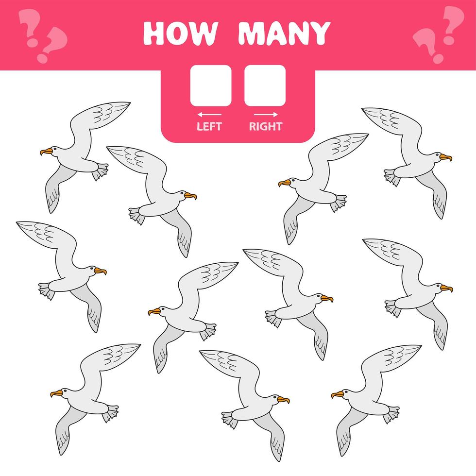 Cartoon Illustration of Educational Game of Counting Left and Right Picture vector