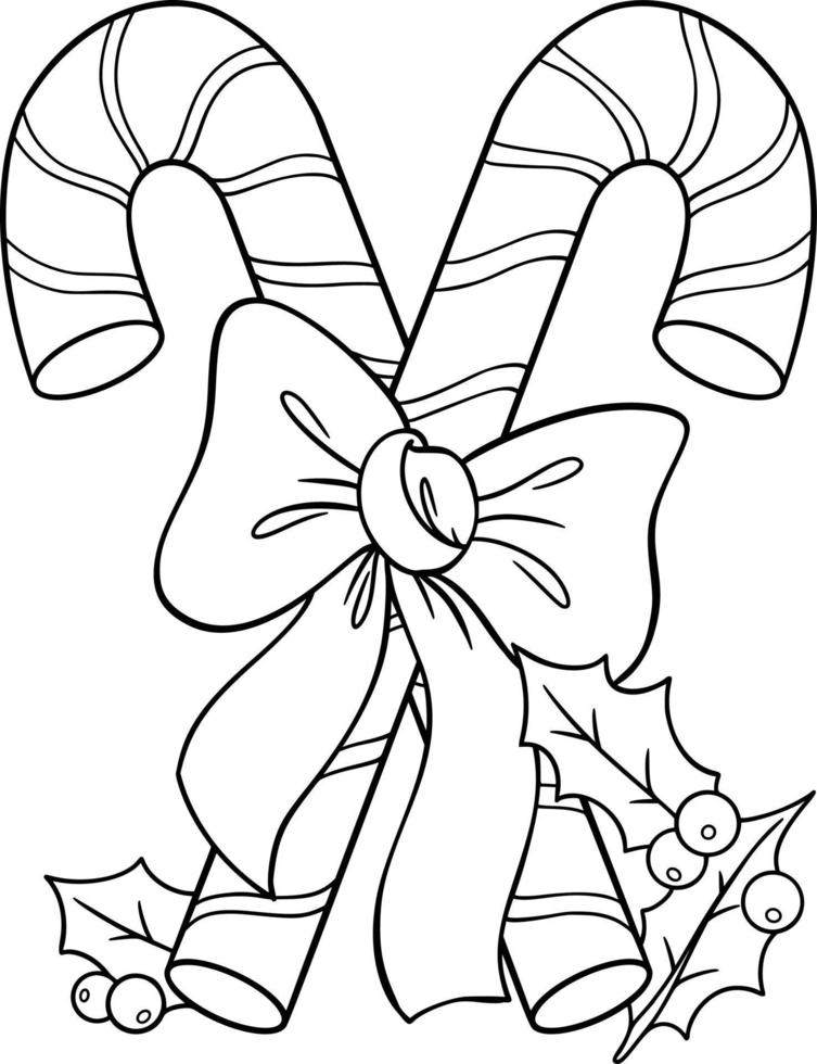 Christmas Sticks Coloring Page vector