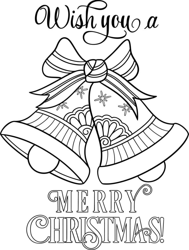 Christmas Bells Coloring Page vector