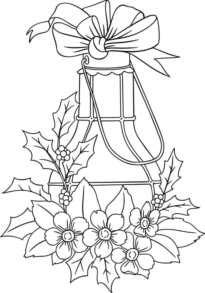 Christmas Lantern Coloring Page vector